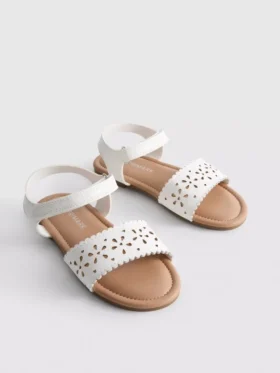 Sandale cu imprimeu floral decupat cu laser