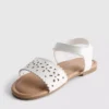 Sandale cu imprimeu floral decupat cu laser