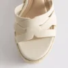 Sandale cu toc în formă de platformă tip espadrilă
