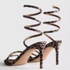 Sandale cu toc spiralat cu imprimeu leopard