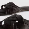 Sandale din imitație de piele cu țesătură