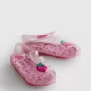 Sandale din jelly cu structură tip cușcă și sclipici