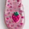 Sandale din jelly cu structură tip cușcă și sclipici