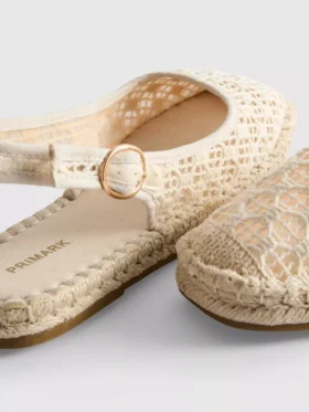 Sandale espadrile cu baretă în spate