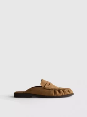 Sandale tip mocasin din imitație de piele de căprioară