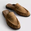 Sandale tip mocasin din imitație de piele de căprioară