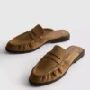 Sandale tip mocasin din imitație de piele de căprioară