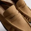 Sandale tip mocasin din imitație de piele de căprioară