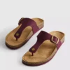 Sandale tip mule cu bară în formă de T și cataramă