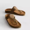 Sandale tip mule cu bară în formă de T și cataramă