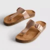 Sandale tip mule cu bară în formă de T și cataramă