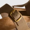 Sandale tip mule cu bară în formă de T și cataramă