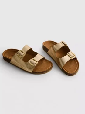 Sandale tip mule cu curea cu două catarame Sandale tip mule cu curea cu două catarame