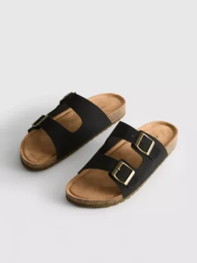 Sandale tip mule cu curea cu două catarame