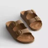 Sandale tip mule cu curea cu două catarame
