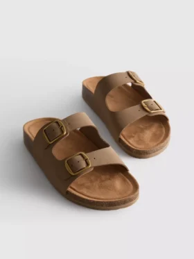 Sandale tip mule cu curea cu două catarame