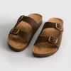 Sandale tip mule cu curea cu două catarame
