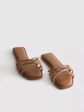 Sandale tip mule cu țesătură „Diamanta” Sandale tip mule cu țesătură „Diamanta”