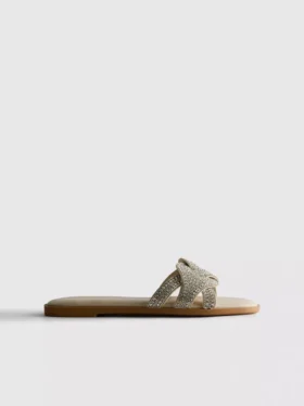 Sandale tip mule cu strasuri Sandale tip mule cu strasuri
