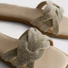 Sandale tip mule cu strasuri