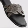 Sandale tip mule cu strasuri