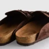 Sandale tip saboți din imitație de piele de căprioară cu ciucuri
