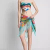 Sarong cu franjuri și imprimeu tropical Sarong cu franjuri și imprimeu tropical