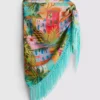 Sarong cu franjuri și imprimeu tropical Sarong cu franjuri și imprimeu tropical