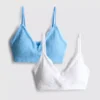 Set de 2 bralete fără cusături, cu bordură din dantelă Set de 2 bralete fără cusături, cu bordură din dantelă