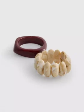 Set de 2 brățări din rășină Paula Echevarría