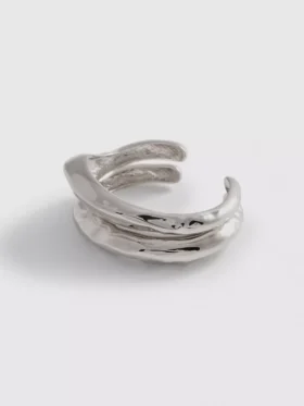 Set de 2 brățări tip manșetă din metal topit