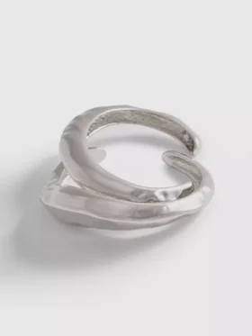 Set de 2 brățări tip manșetă din metal topit