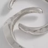 Set de 2 brățări tip manșetă din metal topit