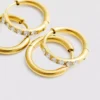Set de 2 cercei inelari impermeabili cu diamante