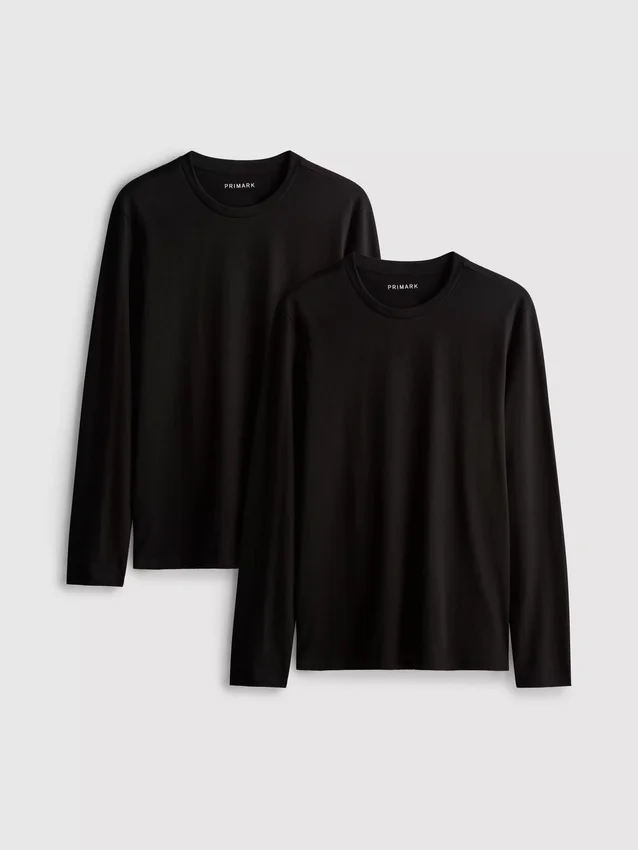 Set de 2 cămăși din bumbac cu mâneci lungi Set de 2 cămăși din bumbac cu mâneci lungi