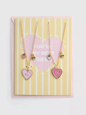 Set de 2 coliere cu inimioare „BFF”