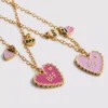 Set de 2 coliere cu inimioare „BFF”