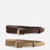 Set de 2 curele subțiri din imitație de piele de căprioară Set de 2 curele subțiri din imitație de piele de căprioară