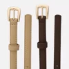 Set de 2 curele subțiri din imitație de piele de căprioară Set de 2 curele subțiri din imitație de piele de căprioară