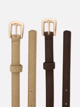 Set de 2 curele subțiri din imitație de piele de căprioară Set de 2 curele subțiri din imitație de piele de căprioară