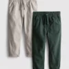 Set de 2 pantaloni din țesătură diagonală Set de 2 pantaloni din țesătură diagonală