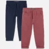 Set de 2 pantaloni din țesătură diagonală