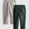 Set de 2 pantaloni din țesătură diagonală Set de 2 pantaloni din țesătură diagonală