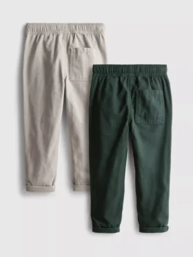 Set de 2 pantaloni din țesătură diagonală