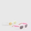 Set de 2 perechi de ochelari de soare cu ramă în formă de D