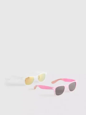 Set de 2 perechi de ochelari de soare cu ramă în formă de D