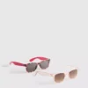 Set de 2 perechi de ochelari de soare cu ramă în formă de D