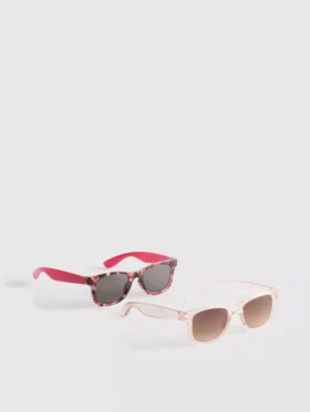 Set de 2 perechi de ochelari de soare cu ramă în formă de D