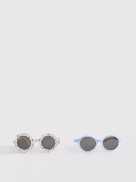Set de 2 perechi de ochelari de soare cu ramă rotundă