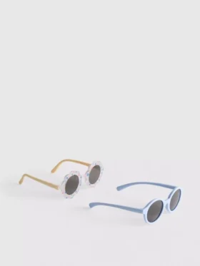 Set de 2 perechi de ochelari de soare cu ramă rotundă